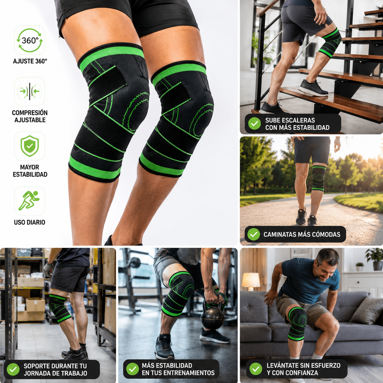 FlexKnee Pro - Rodillera deportiva con soporte ajustable