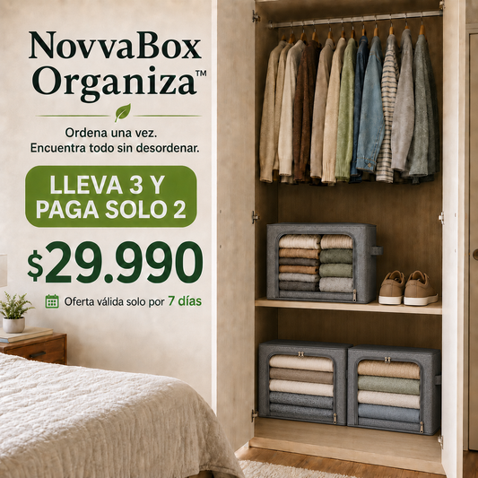 NovvaBox Organiza™ - Pack de 3 organizadores de ropa con visor