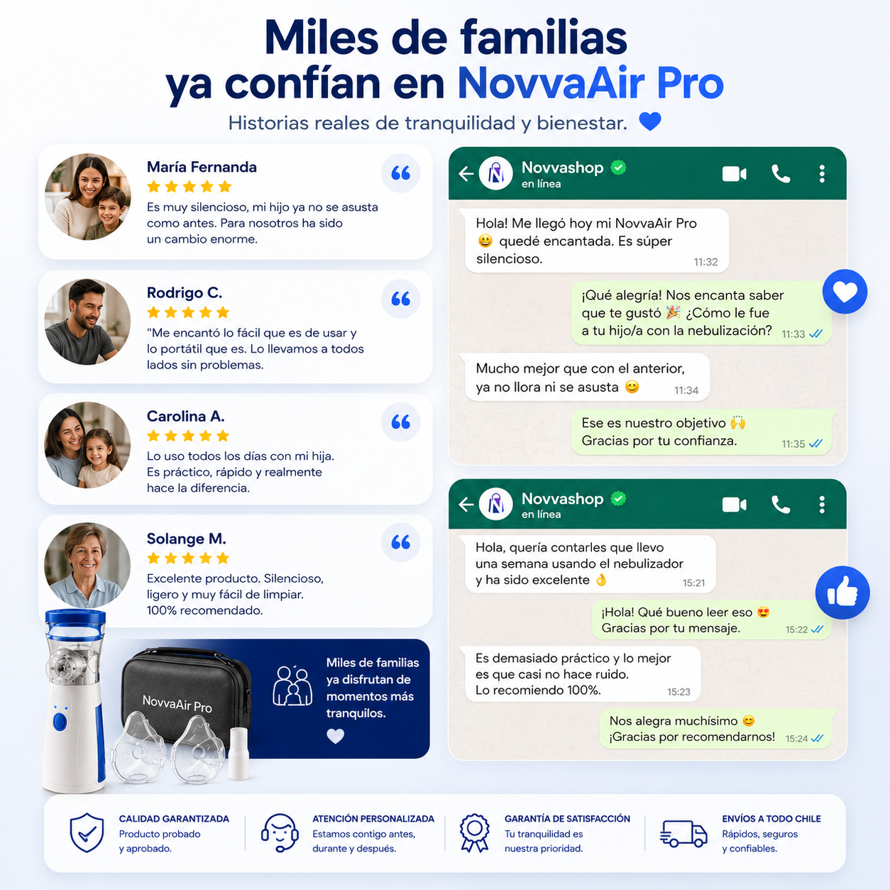 NovvaAir Pro - Nebulizador portátil ultra silencioso