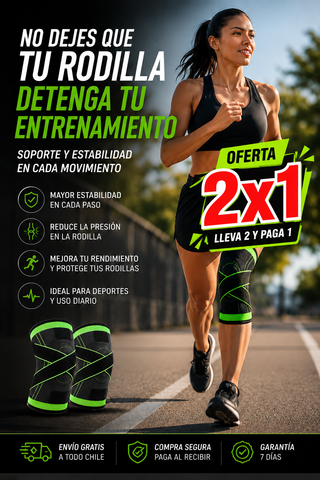 FlexKnee Pro - Rodillera deportiva con soporte ajustable