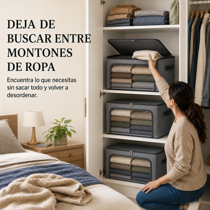 NovvaBox Organiza™ - Pack de 3 organizadores de ropa con visor