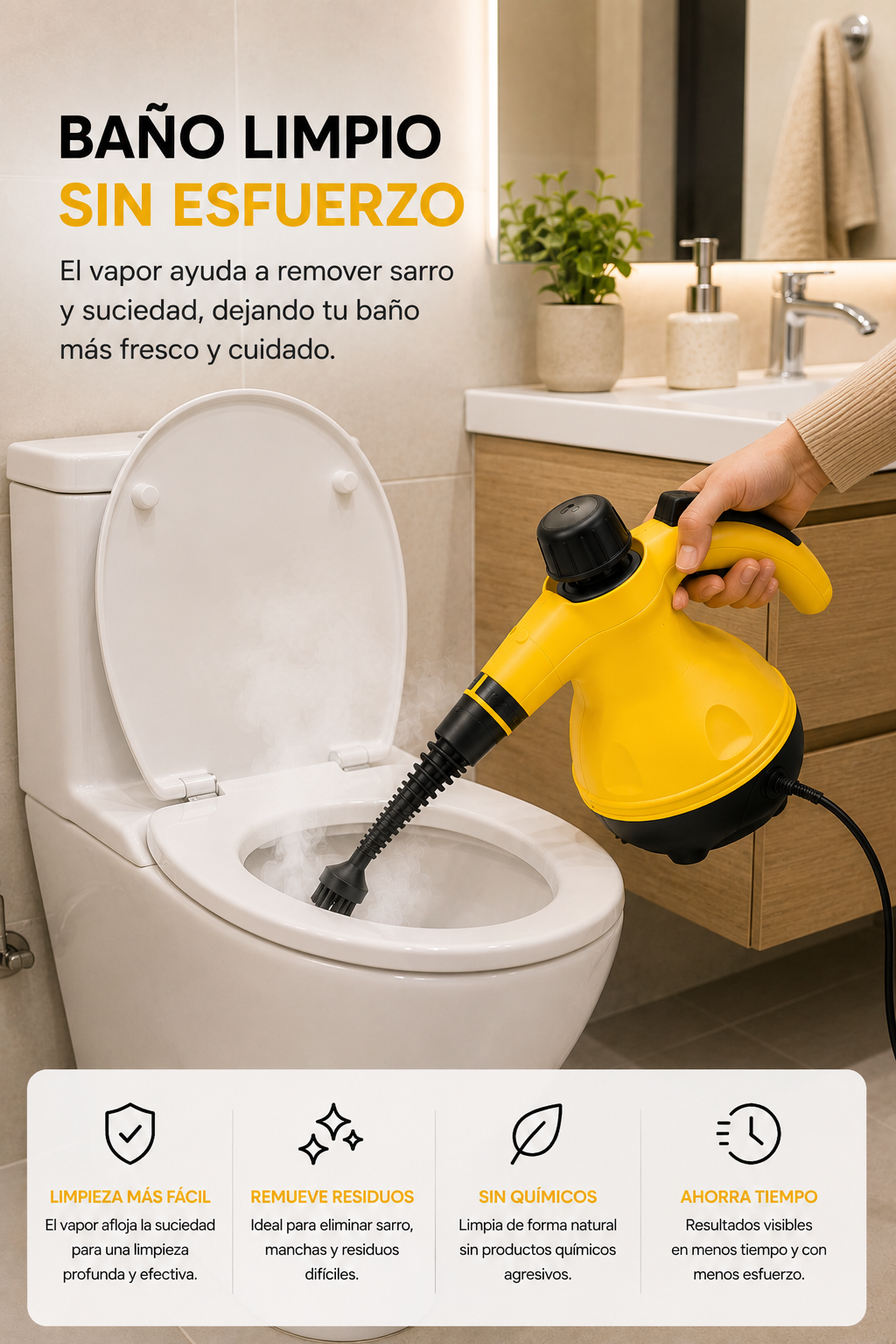 NovvaSteam™ Pro | Limpiadora a Vapor Multifunción Portátil