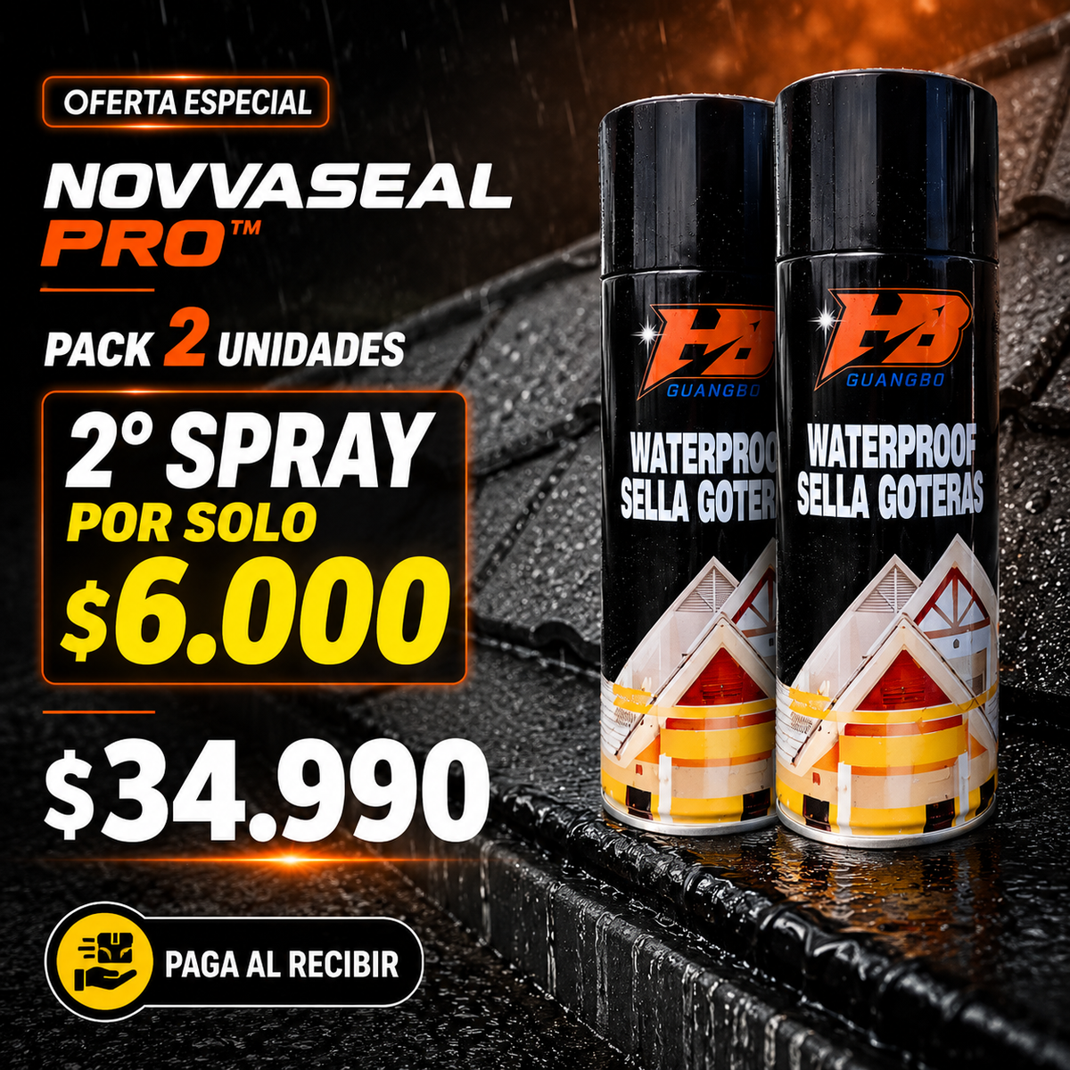 NovvaSeal Pro™ Spray impermeabilizante sellagoteras.