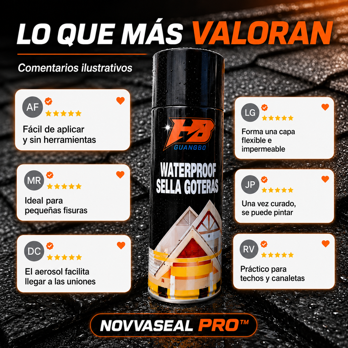 NovvaSeal Pro™ Spray impermeabilizante sellagoteras.