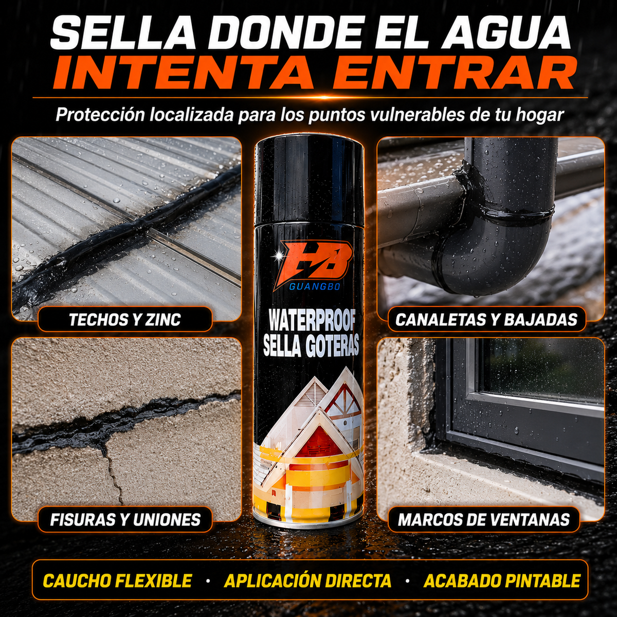 NovvaSeal Pro™ Spray impermeabilizante sellagoteras.