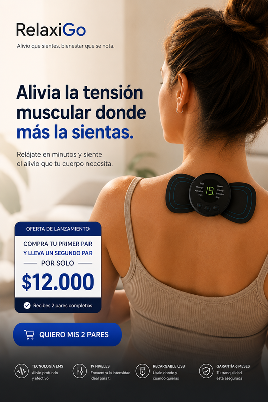 RelaxiGo™ Mini Masajeador EMS adhesivo.
