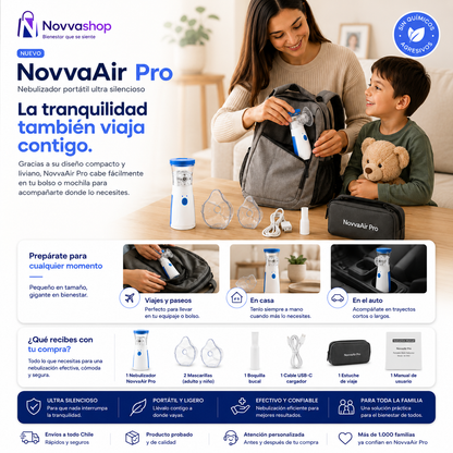 NovvaAir Pro - Nebulizador portátil ultra silencioso